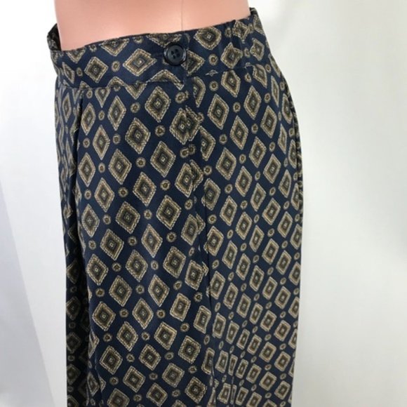 La Chine Classic Balinda Wang Navy Painted Maxi Skirt Size 6 - Picture 4 of 8